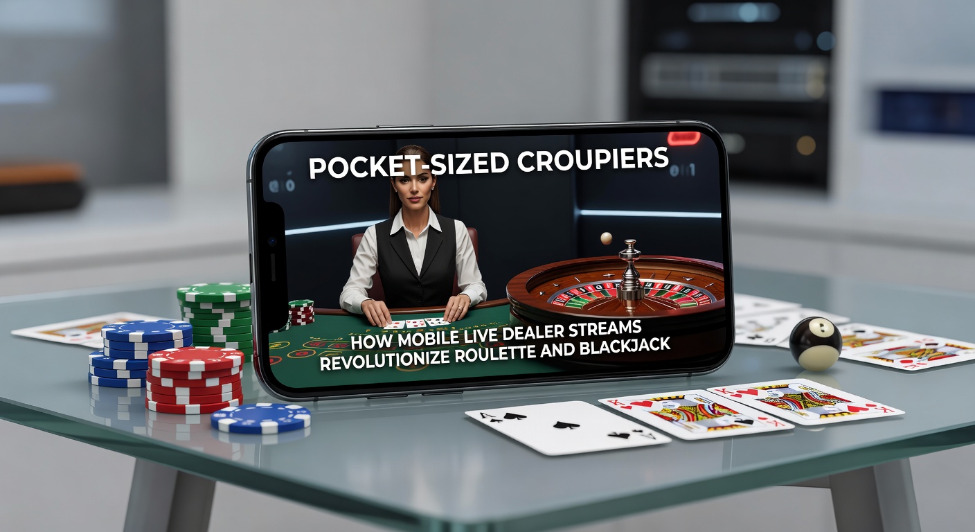Smartphone mit Live-Roulette-Stream, Croupier dreht das Rad in Echtzeit